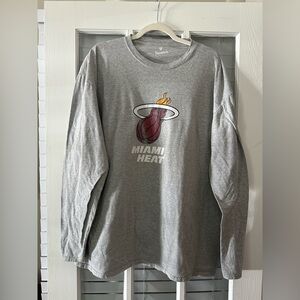 NBA Fanatics Men’s 3X Miami Heat Shirt Gray Long Sleeve T-shirt